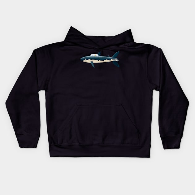 Shark Submarine Kids Hoodie by Staermose